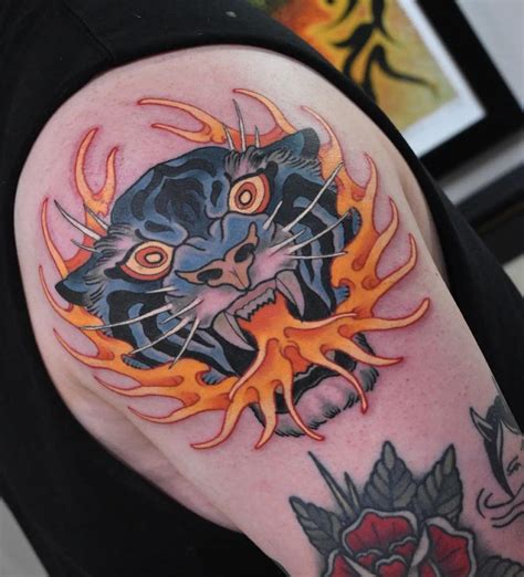 Firebreathing Tiger by Matt Telford, Meiji Tattoo, Adelaide, South ...