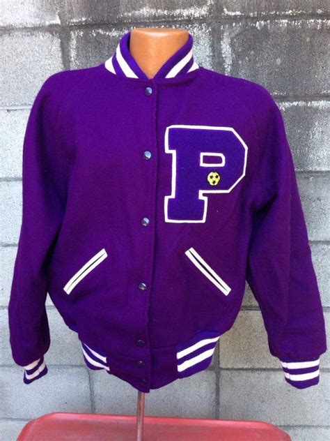 Purple Letterman Jacket Coat Vintage 1980s Wool Men's Size | Etsy ...