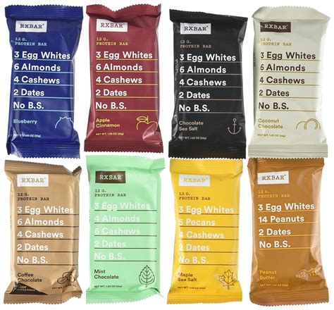 RXBAR Whole Food Protein Bar, Variety Pack of All 7 Delicious Flavors (Pack of 12 ...