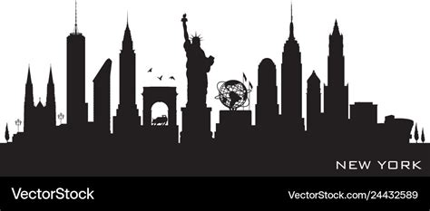 New york city skyline silhouette Royalty Free Vector Image