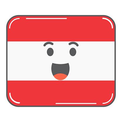 The Austrian Emoji Flag With The Smile Mug In Flat Style A Vector Stock Illustration - Download ...