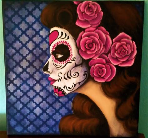 Day of the Dead, Dia De Los Muertos, acrylic paint on canvas. | Acrylic ...