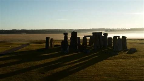 Sunrise at Stonehenge UK Drone Aerial Vi... | Stock Video | Pond5