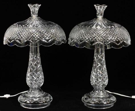 WATERFORD 'ACHILL' CRYSTAL LAMPS PAIR