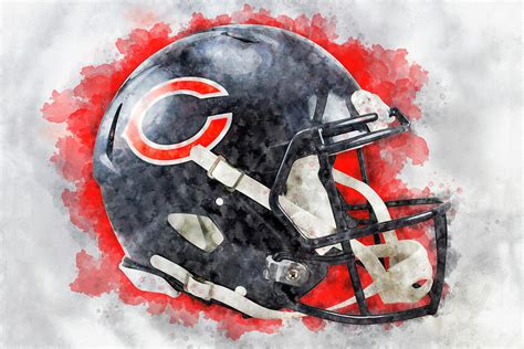 Chicago Bears Helmet Watercolor Art Digital Art by Ksenia Dvornikova ...