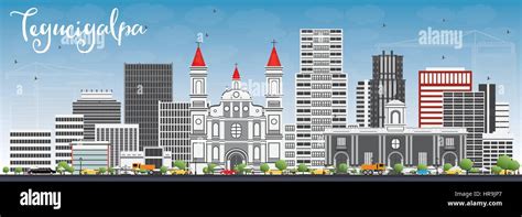 Tegucigalpa Skyline with Gray Buildings and Blue Sky. Vector ...