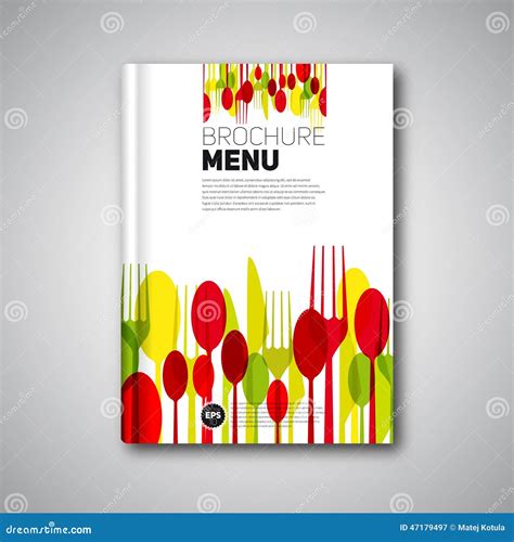 Restaurant Menu Card Design Template, Brochure Book Cover Design Stock Illustration - Image ...