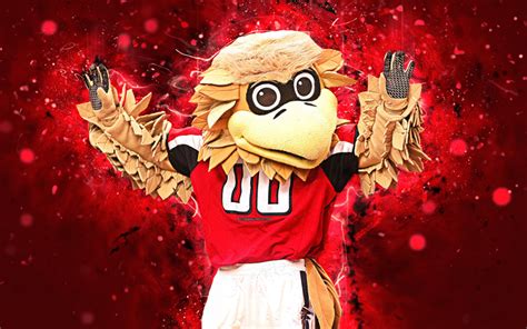 Download wallpapers Freddie Falcon, 4k, mascot, Atlanta Falcons, abstract art, NFL, creative ...