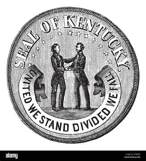 Seal of the State Kentucky vintage engraving. Old engraved illustration ...