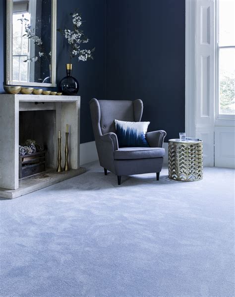 Sensation Twist in Cape Diamond | Blue walls living room, Grey carpet ...