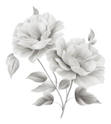 Black And White Flowers PNGs for Free Download