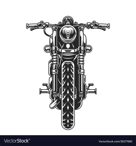 Classic motorcycle front view concept Royalty Free Vector