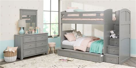 Cottage Colors Gray Twin/Twin Step Bunk - Rooms To Go in 2020 | Loft ...