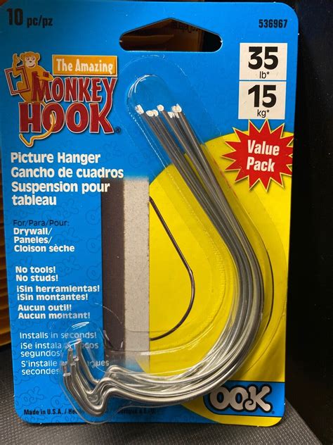 Monkey Hooks Picture Hangers Home And Office Pack, Gorilla Hook, Drywall Hooks For Hanging ...