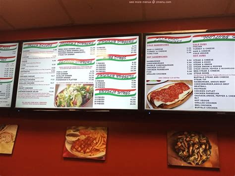 Menu at Joseph's Pizzeria, Boston