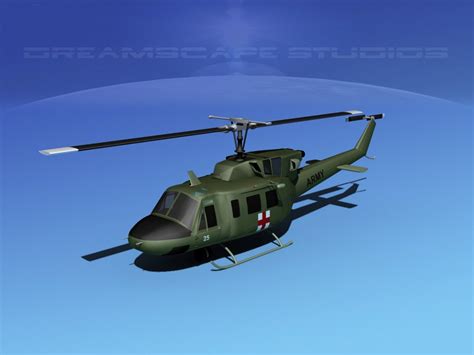 3d Uh1-n Bell Uh-1n Helicopter