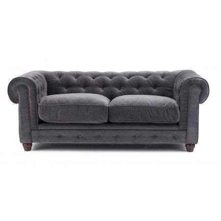 Grey Velvet Chesterfield Sofa - two seat - w203cm. | Velvet chesterfield sofa, Chesterfield sofa ...