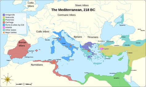 The Mediterranean, 218 BC | Punic wars, Roman history, Ancient maps