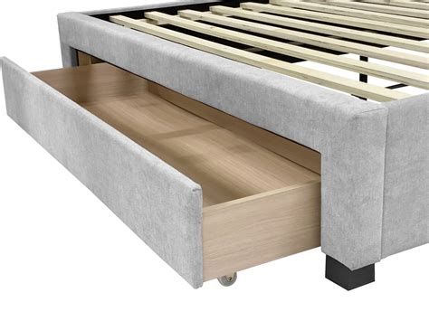 Barney Queen Bed Frame with Storage - Grey