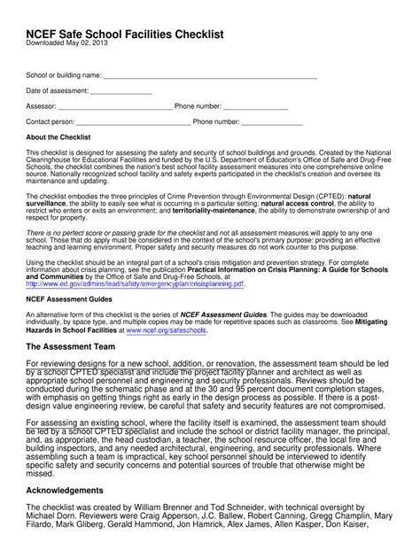 School facilities audit checklist: Fill out & sign online | DocHub