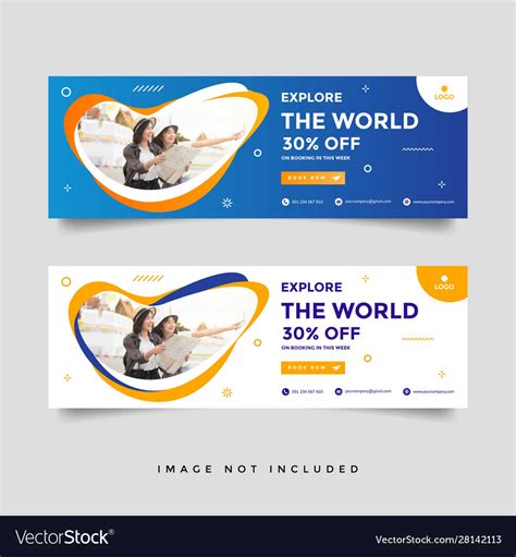 Creative travel banner template collection Vector Image