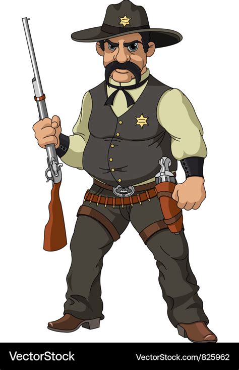 Cartoon sheriff Royalty Free Vector Image - VectorStock