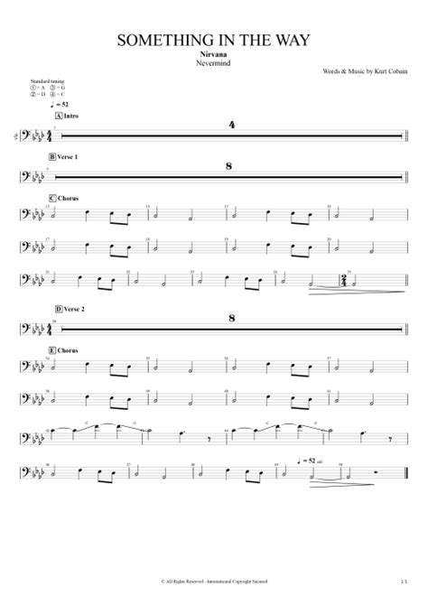 Something in the Way Tab by Nirvana (Guitar Pro) - Full Score | mySongBook