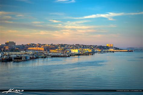 Portland Maine City Skyline Downtown Marina Harbor