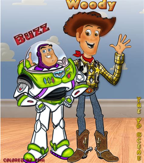 Buzz lightyear and Woody colored by Toni by artofYO on DeviantArt