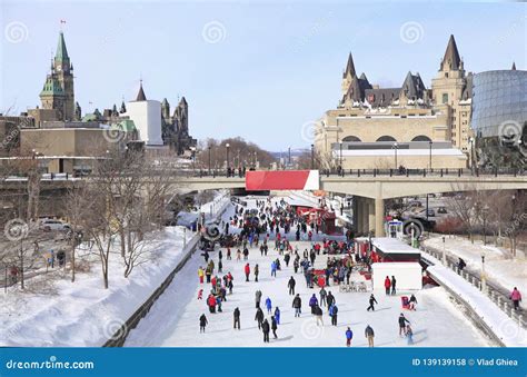 Rideau Canal Ice Skating Rink in Winter, Ottawa Editorial Stock Photo ...