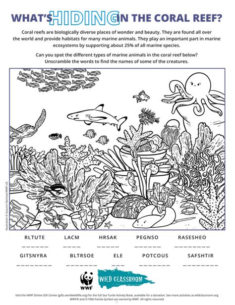 Printables - Ocean Coral Reef Worksheet and Coloring Page | HP ... - Worksheets Library