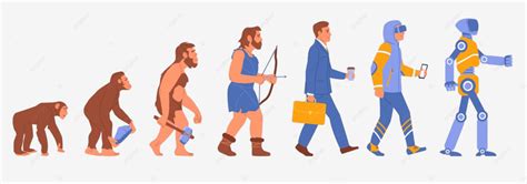 Human Evolution Vector Hd PNG Images, Man Evolution Human Development Stage, Growth, Gradual ...