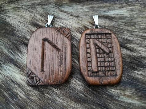 Laguz Rune Pendant Viking Norse Rune Laguz Wood Jewelry | Etsy