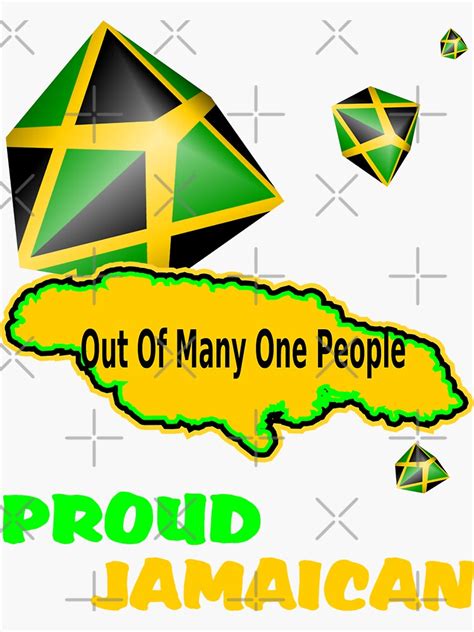 "Jamaican Motto, Map and Flag" Sticker for Sale by FarQJamaican | Redbubble