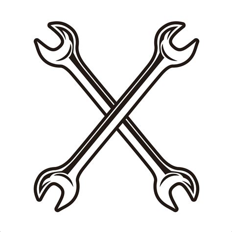 crossed wrench tool symbol 7275625 Vector Art at Vecteezy