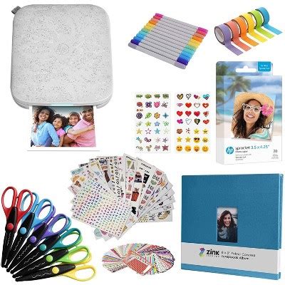 Hp Sprocket 3x4 Instant Photo Printer Kit: 20 Pack Zink Paper, Scissors ...