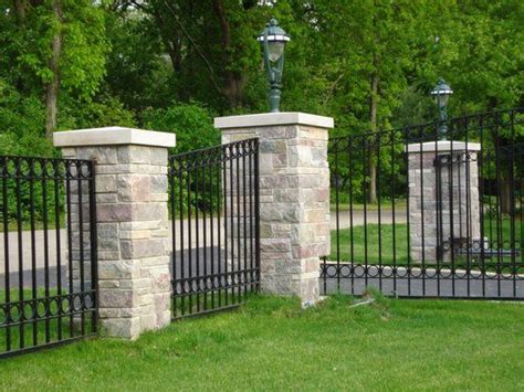 Gate Concept 6 | Stone pillars, Fence gate design, Entrance gates design