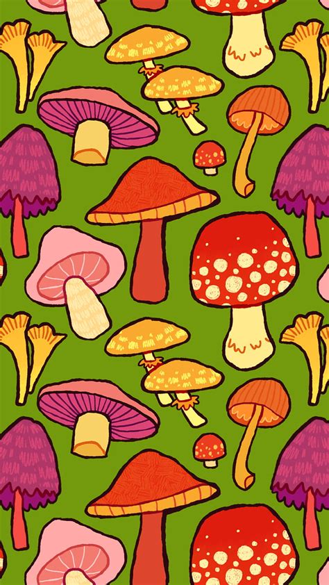 Mushrooms, art, HD phone wallpaper | Peakpx