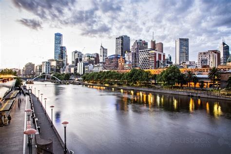 Image of Southbank Skyline Melbourne - Austockphoto