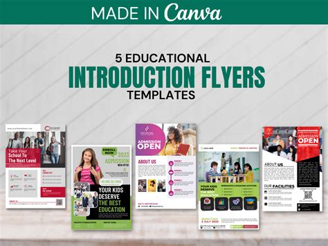 5 Education Flyers Template | Fully Customisable Canva Templates | Admission Flyer