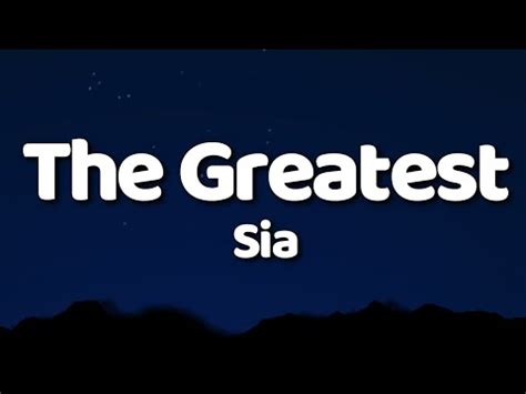 Sia The Greatest - YouTube