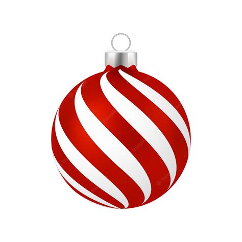 Premium Vector | Red christmas ball with white ornament vector