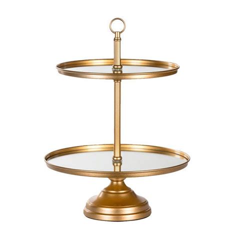 Gold 2-Tier Stand | Tiered stand, Cake stand set, Gold cupcake stand