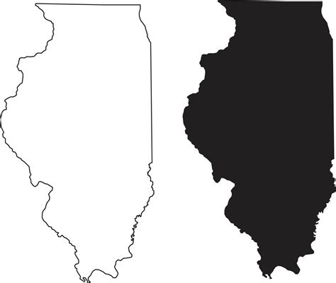 Illinois map on white background. Illinois state sign. outline Illinois map symbol. flat style ...