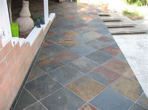 INSTALLATION OF SLATE TILE FOR BACKYARD PATIO PHOTO | Home Decor: Exteriors | Pinterest | Tiles ...