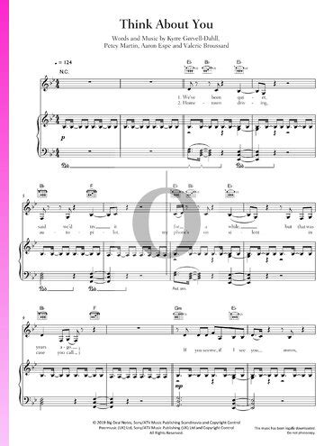 Think About You (Kygo, Valerie Broussard) Piano Sheet Music - OKTAV