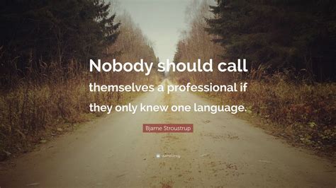 Bjarne Stroustrup Quote: “Nobody should call themselves a professional ...