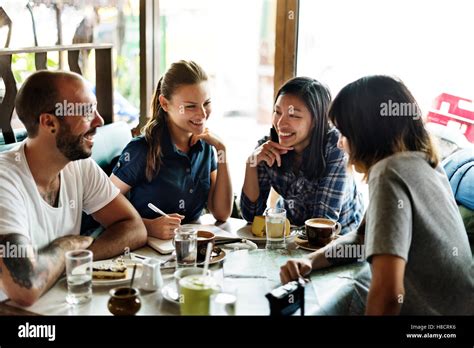 Group Of People Drinking Coffee Concept Stock Photo - Alamy