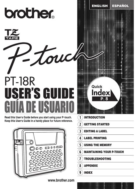 BROTHER P-TOUCH PT-18R USER MANUAL Pdf Download | ManualsLib