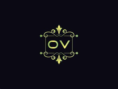 Typography Ov Luxury Logo, Colorful Ov Letter Logo Icon 17643388 Vector ...